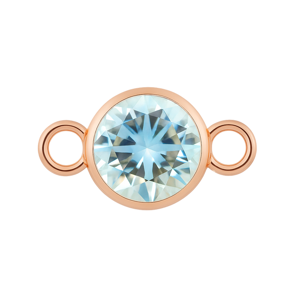 Diamond or Gemstone Bezel Bracelet/Necklace Charm in 14K Rose Gold