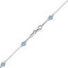 Finished Diamond by the Yard Cable Chain Necklace in 14K White Gold with Aquamarine Stones