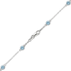 Finished Diamond by the Yard Cable Chain Necklace in 14K White Gold with Aquamarine Stones