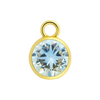 Diamond or Gemstone Bezel Drop Charm in 14K Yellow Gold
