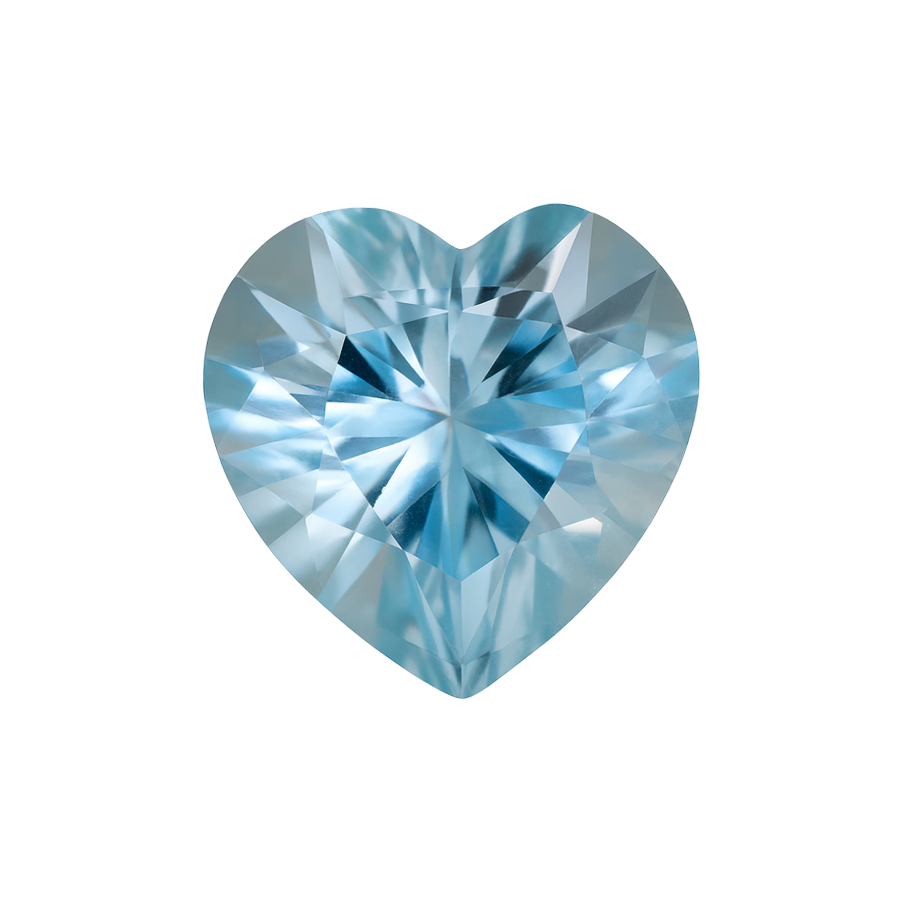 Heart Aquamarine - March Birthstones