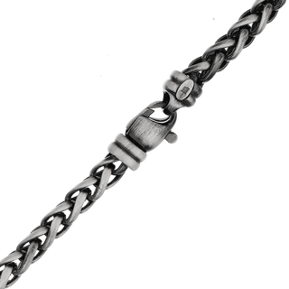 Wall St. Wheat Necklace in Sterling Silver Black Ruthenium Finish