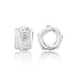 ITI NYC Fancy Beads with CZ in Sterling Silver (5.0 x 3.7 mm)