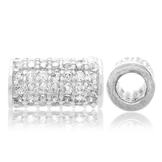 ITI NYC Fancy Beads with CZ in Sterling Silver (5.3 x 9.8 mm)