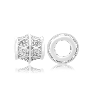 ITI NYC Fancy Beads with CZ in Sterling Silver (10.0 x 9.6 mm)