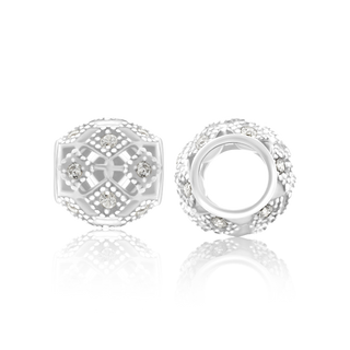 ITI NYC Fancy Beads with CZ in Sterling Silver (7.9 x 7.4 mm)
