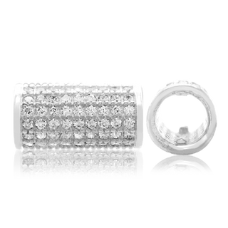 ITI NYC Fancy Beads with CZ in Sterling Silver (6.4 x 12.5 mm)