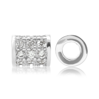 ITI NYC Fancy Beads with CZ in Sterling Silver (3.7 x 4.8 mm)