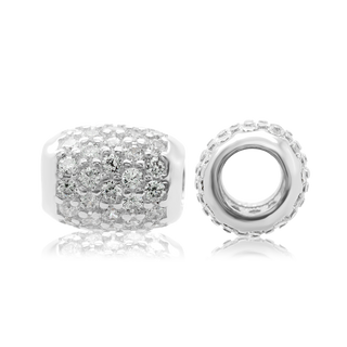 ITI NYC Fancy Beads with CZ in Sterling Silver (5.7 x 7.4 mm)