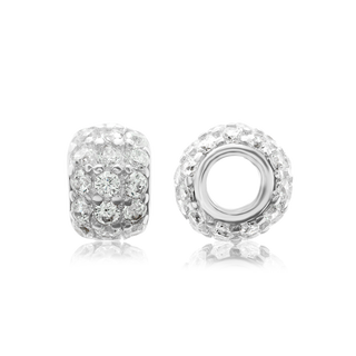 ITI NYC Fancy Beads with CZ in Sterling Silver (5.8 x 4.4 mm)