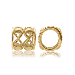ITI NYC Fancy Cross Cage Beads in 14K Yellow Gold (7.0 x 6.8 mm)