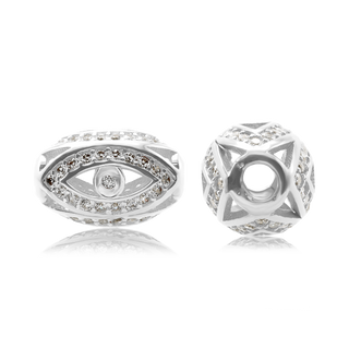 ITI NYC Fancy Beads with CZ in Sterling Silver (8.5 x 12.8 mm)
