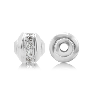 ITI NYC Fancy Beads with CZ in Sterling Silver (7.4 x 7.8 mm)
