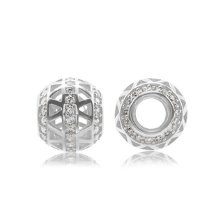 ITI NYC Fancy Beads with CZ in Sterling Silver (9.3 x 8.3 mm)