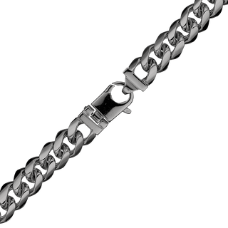 Bowery Cuban Curb Necklace in Sterling Silver Black Ruthenium Finish