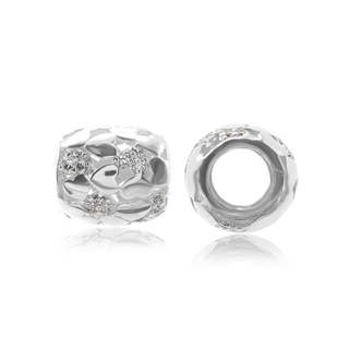 ITI NYC Fancy Beads with CZ in Sterling Silver (9.0 x 10.3 mm)