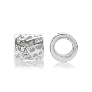 ITI NYC Fancy Beads with CZ in Sterling Silver (5.4 x 6.0 mm)