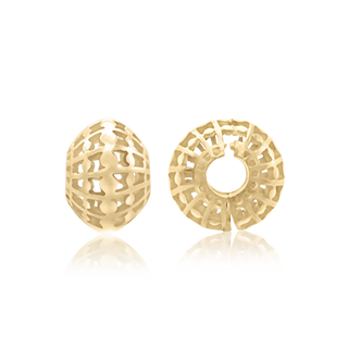 ITI NYC Fancy Beads in Sterling Silver 18K Yellow Gold Finish (8.5 x 6.7 mm)