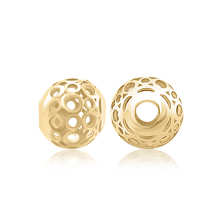 ITI NYC Fancy Beads in Sterling Silver 18K Yellow Gold Finish (8.6 x 8.8 mm)