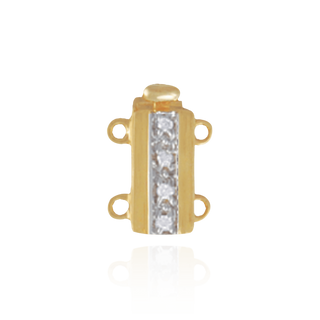 ITI NYC Gold Bayonet Pearl Clasps with Diamonds (12 mm - 18 mm)