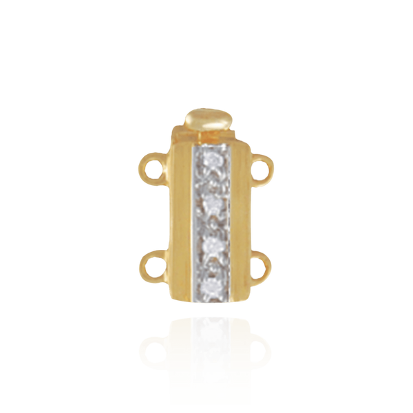 ITI NYC Gold Bayonet Pearl Clasps with Diamonds (12 mm - 18 mm)