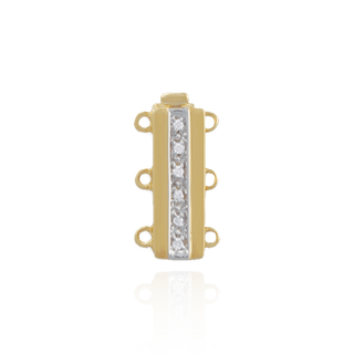 ITI NYC Gold Bayonet Pearl Clasps with Diamonds (12 mm - 18 mm)