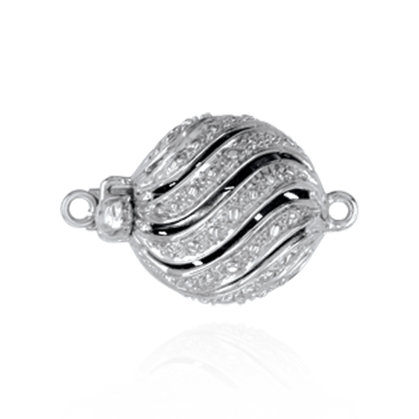 ITI NYC Bead Pearl Clasps with Diamond Cut Illusion (11.5 mm)