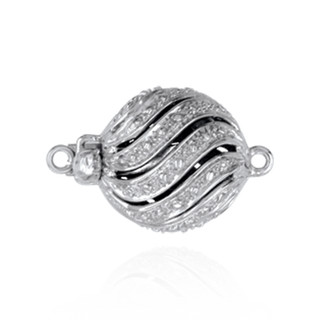 ITI NYC Bead Pearl Clasps with Diamond Cut Illusion (11.5 mm)