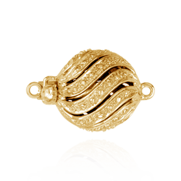 ITI NYC Bead Pearl Clasps with Diamond Cut Illusion (11.5 mm)