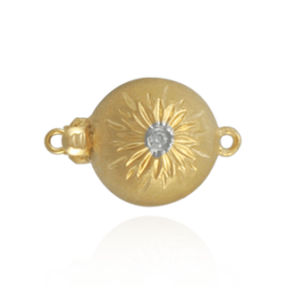 ITI NYC Bead Pearl Clasps with Diamonds in Center (11.5 mm)