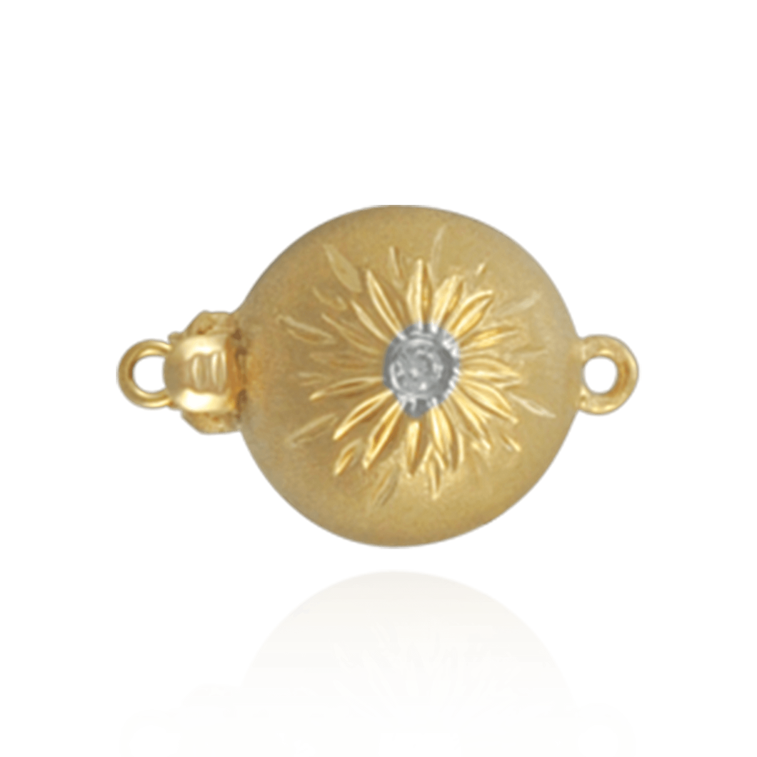 ITI NYC Bead Pearl Clasps with Diamonds in Center (11.5 mm)