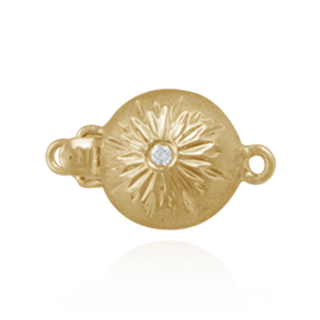 ITI NYC Bead Pearl Clasps with Diamonds in Center (11.5 mm)