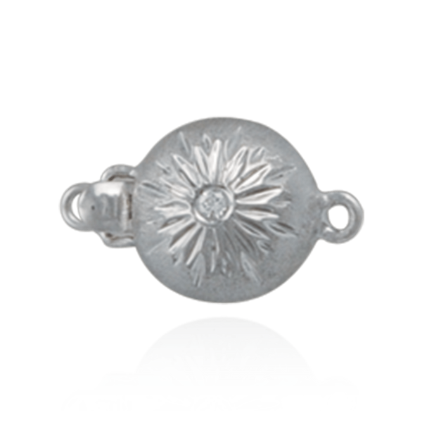 ITI NYC Bead Pearl Clasps with Diamonds in Center (11.5 mm)