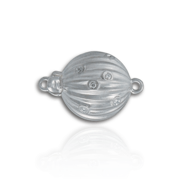 ITI NYC Corrugated Bead Pearl Clasps with Diamonds (12 mm)