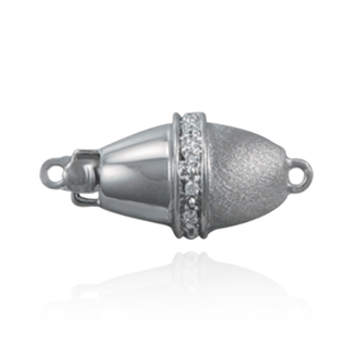 ITI NYC Oval Bead Pearl Clasps with Diamonds (20 mm)