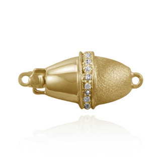 ITI NYC Oval Bead Pearl Clasps with Diamonds (20 mm)