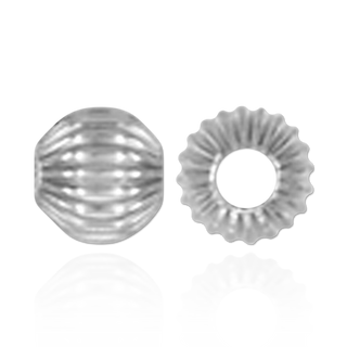 ITI NYC Straight Corrugated Round Beads in Sterling Silver (4 mm - 7 mm)