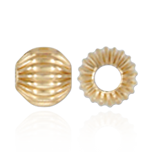 Load image into Gallery viewer, ITI NYC Straight Corrugated Round Beads in Gold Filled (4 mm - 7 mm)
