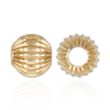 ITI NYC Straight Corrugated Round Beads in 14K Yellow Gold (4 mm - 7 mm)