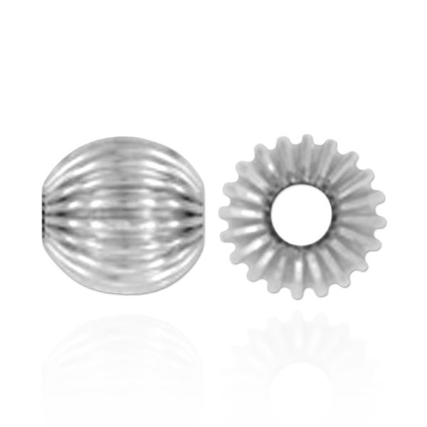 ITI NYC Straight Corrugated Round Beads in Sterling Silver (4 mm - 7 mm)