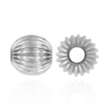 Load image into Gallery viewer, ITI NYC Straight Corrugated Round Beads in Sterling Silver (4 mm - 7 mm)
