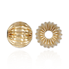 ITI NYC Straight Corrugated Round Beads in 14K Yellow Gold (4 mm - 7 mm)