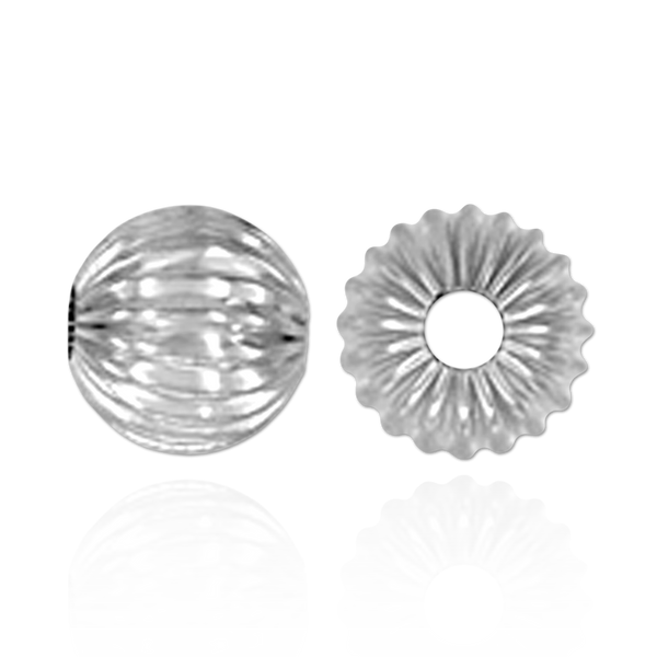 ITI NYC Straight Corrugated Round Beads in Sterling Silver (4 mm - 7 mm)