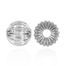 Load image into Gallery viewer, ITI NYC Straight Corrugated Round Beads in Sterling Silver (4 mm - 7 mm)
