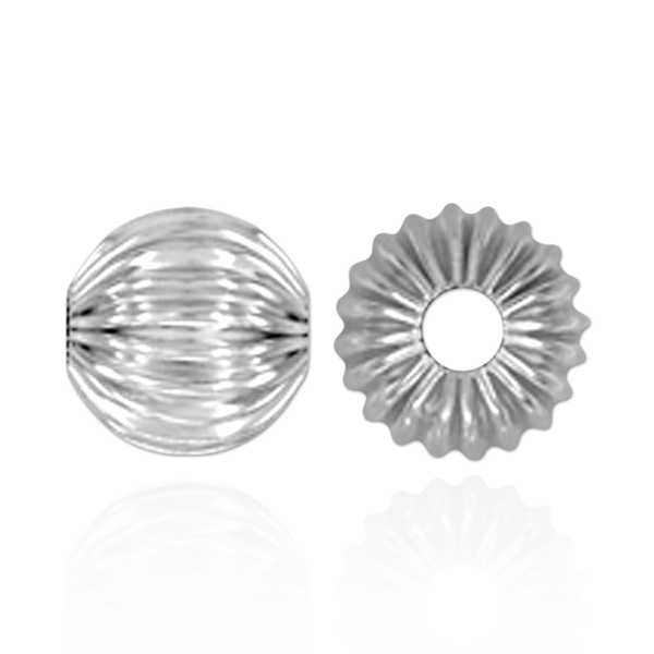 ITI NYC Straight Corrugated Round Beads in Sterling Silver (4 mm - 7 mm)