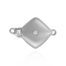 Load image into Gallery viewer, ITI NYC Square Bead Pearl Clasps with Diamonds in Center (12 mm)
