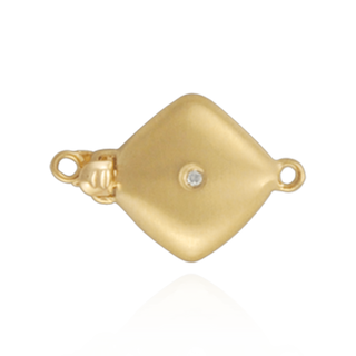 ITI NYC Square Bead Pearl Clasps with Diamonds in Center (12 mm)