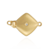 ITI NYC Square Bead Pearl Clasps with Diamonds in Center (12 mm)