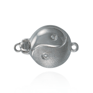 ITI NYC Bead Pearl Clasps with Diamond Yin-Yang (11.5 mm flat)