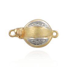 Load image into Gallery viewer, ITI NYC Bead Pearl Clasps with Diamond Accents (10 mm-12 mm)
